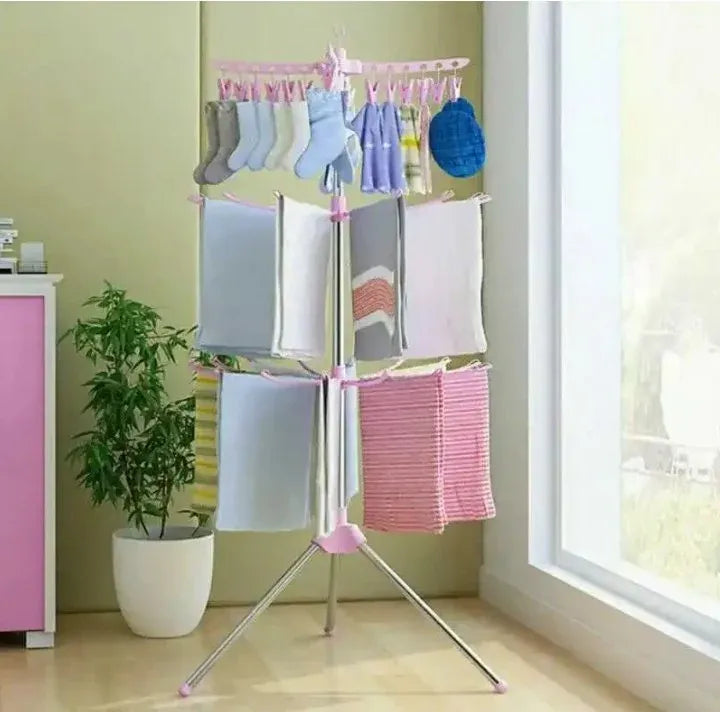 3 Layer Laundry Drying Organizer with 24 Clips Dubai UAE foldable laundry drying organizer with 24 clips for socks underwear baby clothes and space saving drying