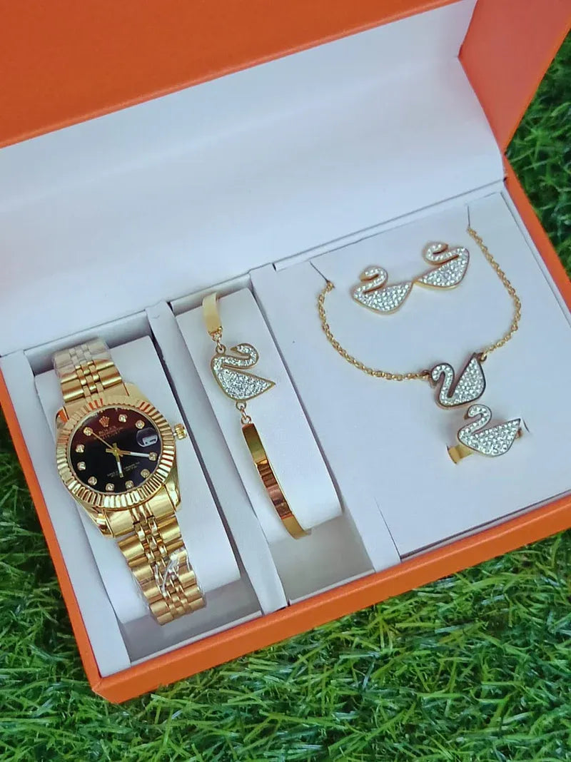 Lustre and Time Women's Watch Gift Set Dubai UAE elegant ladies watch set with matching accessories perfect for gifting