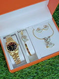 Lustre and Time Women's Watch Gift Set Dubai UAE elegant ladies watch set with matching accessories perfect for gifting