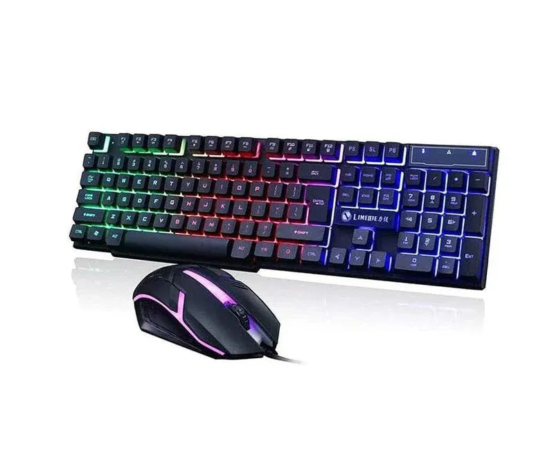 Rainbow Gaming Keyboard and Mouse Combo Dubai UAE RGB gaming keyboard and mouse set for PC gaming office work and everyday performance