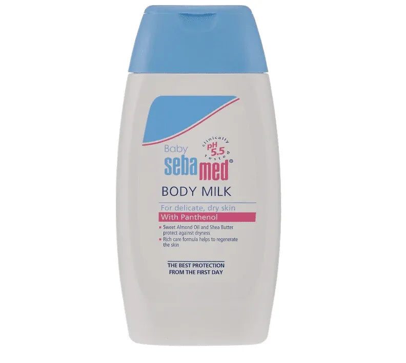Sebamed Baby Body Milk with Panthenol pH 5.5 Dubai UAE gentle baby moisturizer for soft hydrated and protected sensitive skin