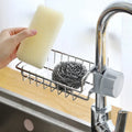 Stainless Steel Faucet Storage Shelf Dubai UAE sink organizer rack for storing sponges soap brushes and kitchen essentials