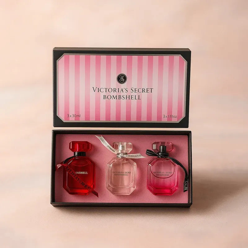 Bombshell Mini Perfume Trio Gift Set 3 x 30ml Dubai UAE elegant mini perfume gift set with three 30ml fragrances for women travel and special occasions