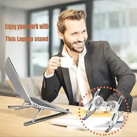 Foldable Dual Fan Laptop Cooling Stand Dubai UAE portable adjustable laptop cooler for gaming work and everyday use