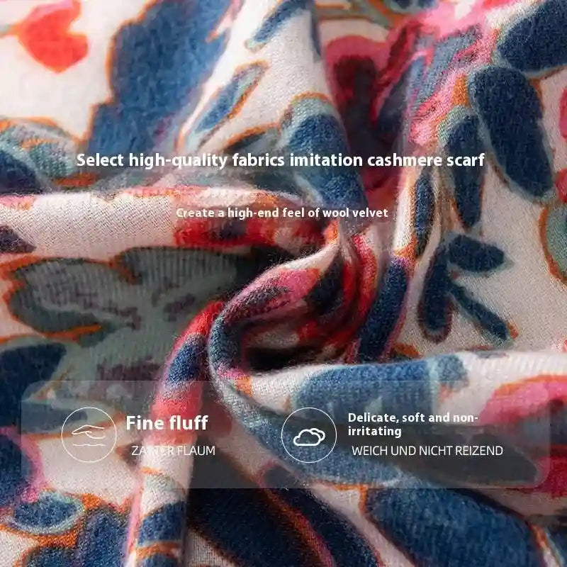 Printed Cashmere Feel Warm Scarf Shawl Dubai UAE soft cashmere feel scarf shawl with elegant print for winter fashion travel and everyday wear
