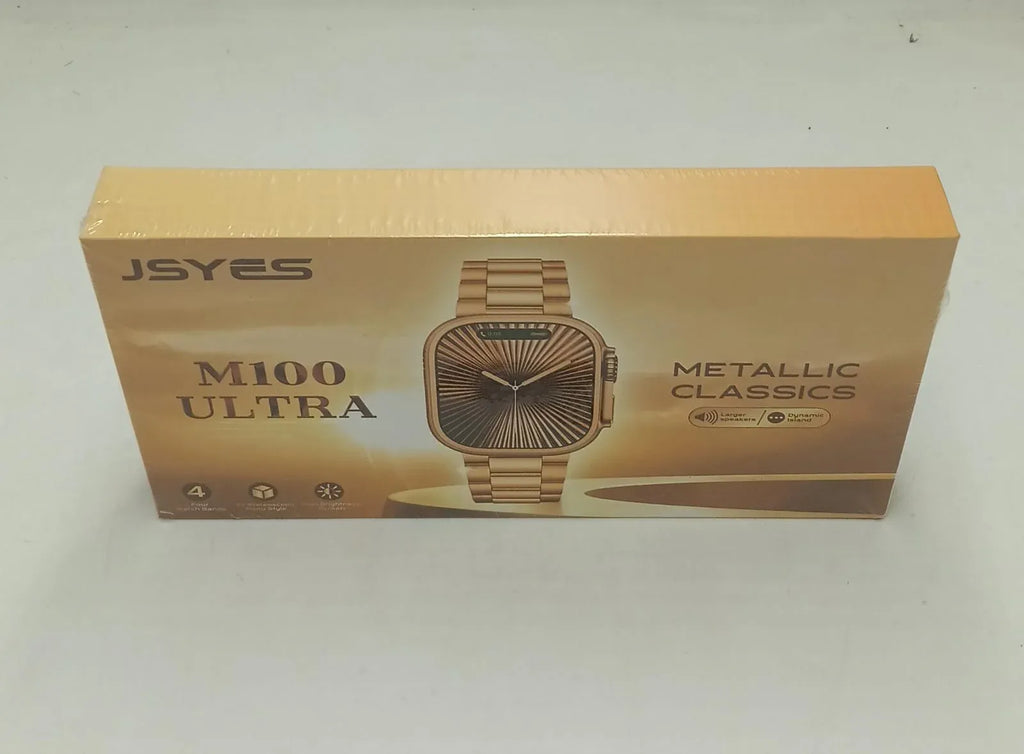 Gold Ultra Smart Watch with Premium Metal Strap & HD Touch Display | Emirasouq