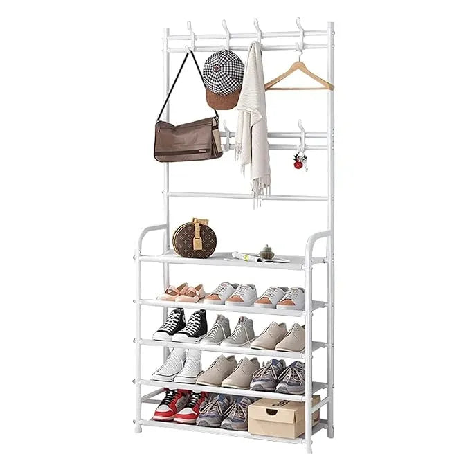 Multi Functional Shoe and Hat Rack with Coat Hooks Dubai UAE entryway shoe rack with coat hooks hat storage and space saving hallway organizer