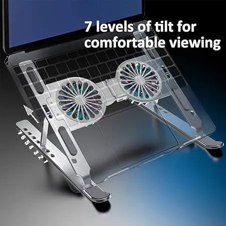 Foldable Dual Fan Laptop Cooling Stand Dubai UAE portable adjustable laptop cooler for gaming work and everyday use