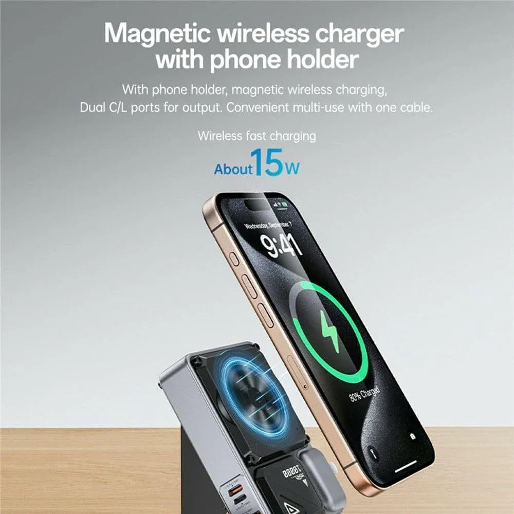 5 in 1 Wireless Magnetic Power Bank 10000mAh Dubai UAE fast charging magnetic power bank with wireless charging for iPhone Android and travel