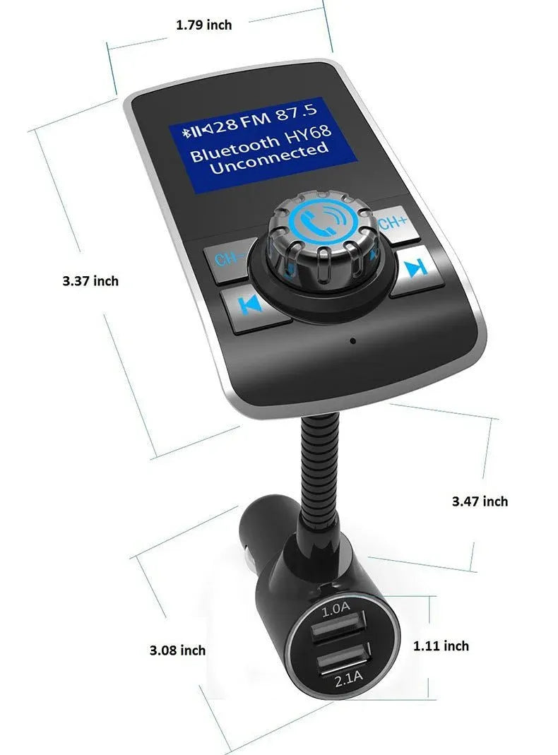 Bluetooth FM Transmitter Car MP3 Player Dubai UAE wireless FM transmitter with Bluetooth hands free calling USB charging and music streaming