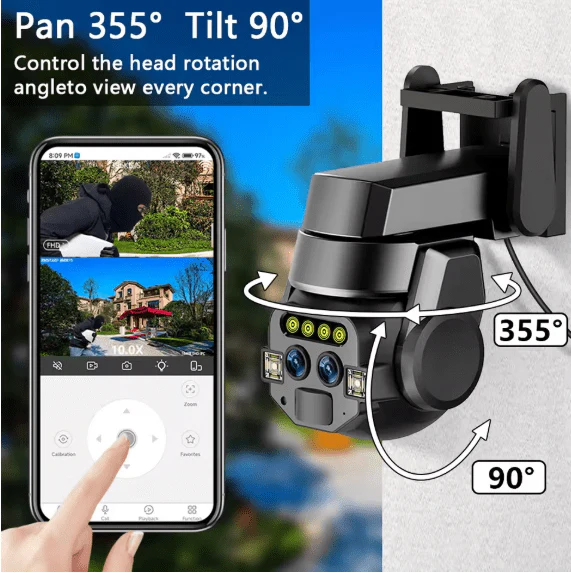 Dual Lens WiFi Smart Security Camera with HD Night Vision UAE