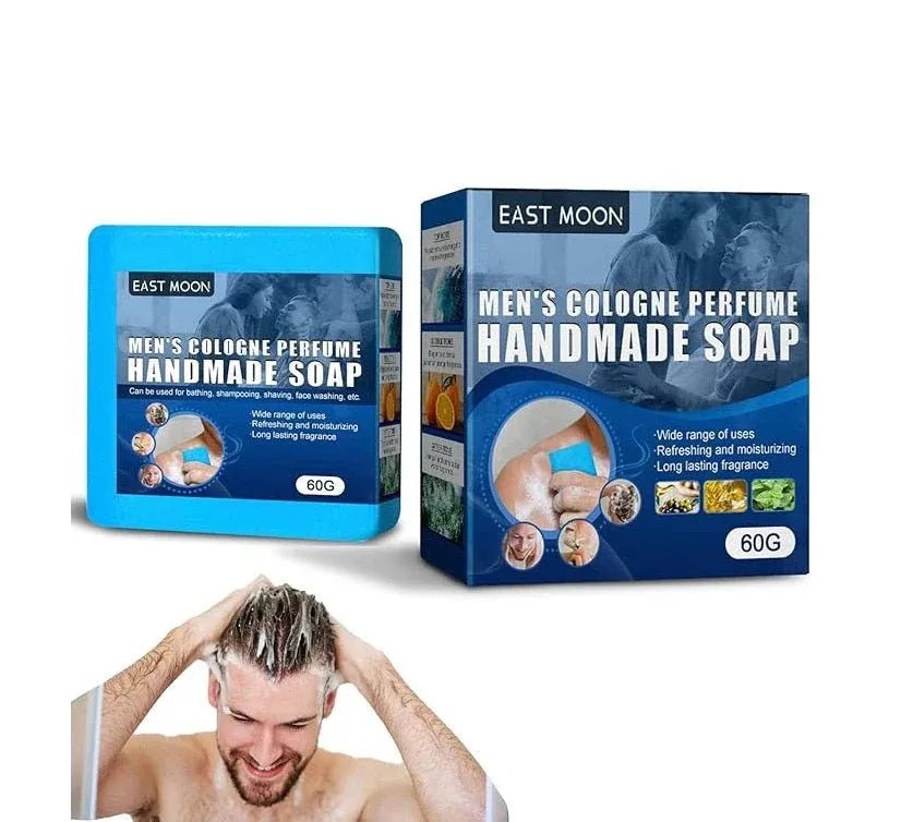 East Moon Men's Cologne Handmade Soap 60g Dubai UAE premium men's cleansing soap with cologne inspired fragrance for daily grooming