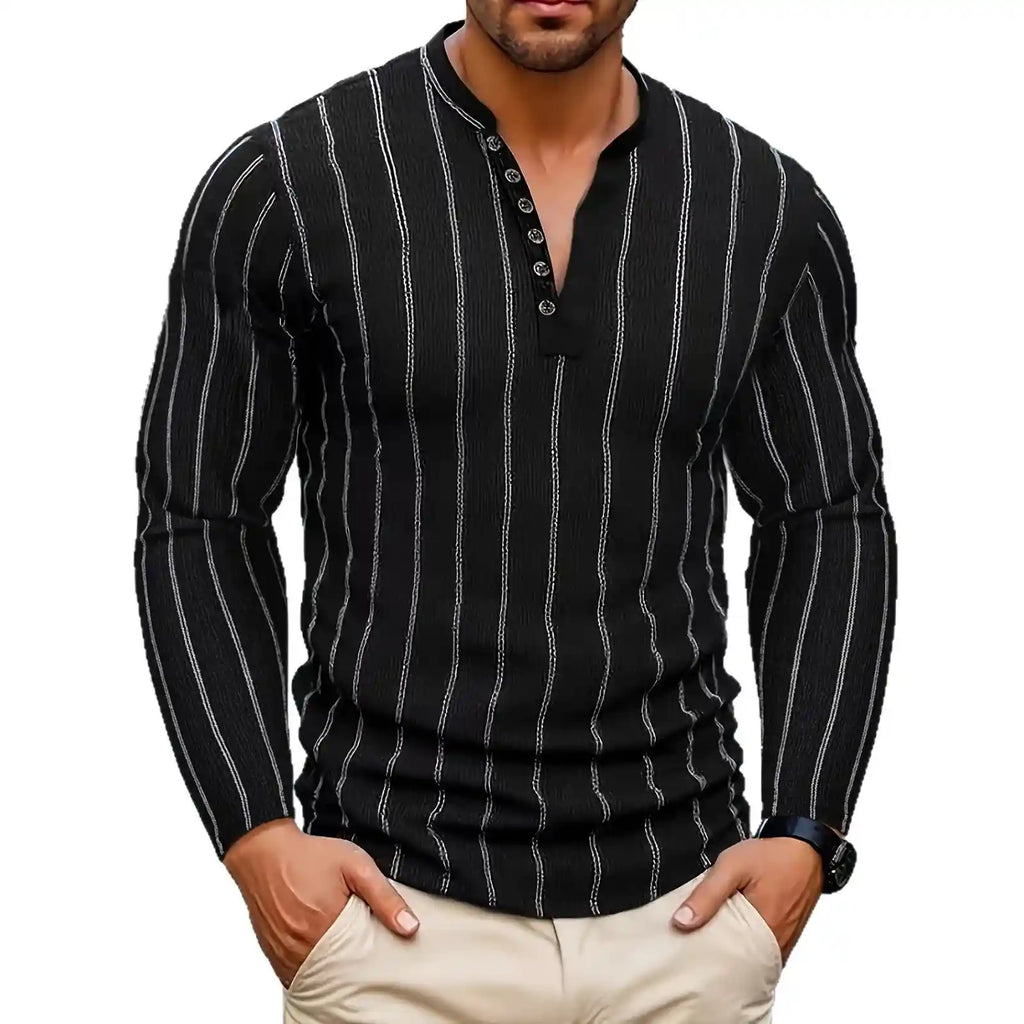 Black Striped Slim Fit Long Sleeve Top Dubai UAE women's black striped slim fit long sleeve top for casual wear office outfits and everyday fashion