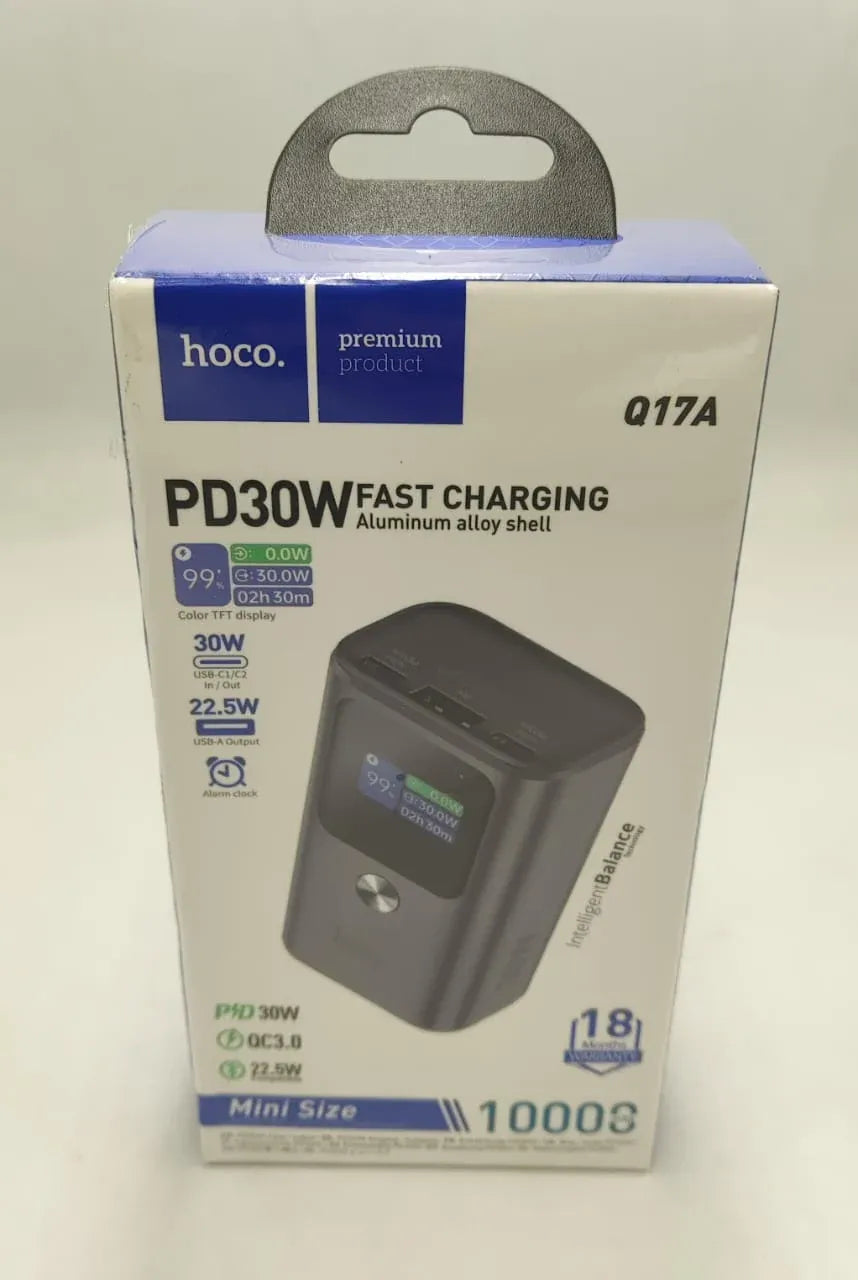 Hoco Q17A 30W Fast Charging LED Power Bank Dubai UAE portable power bank with 30W fast charging and LED battery display for smartphones tablets and USB devices