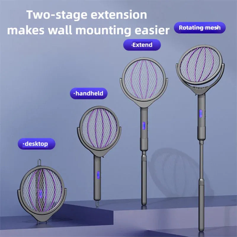 Telescopic Electric Mosquito Swatter Racket Dubai UAE rechargeable mosquito killer racket with extendable handle for indoor and outdoor insect control