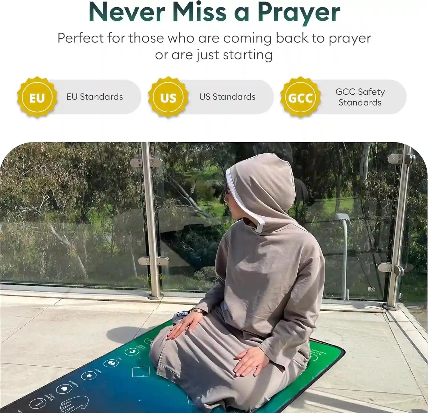 Smart Interactive Prayer Mat for Adults Dubai UAE interactive prayer mat for adults with guided prayer learning audio support and Islamic worship practice