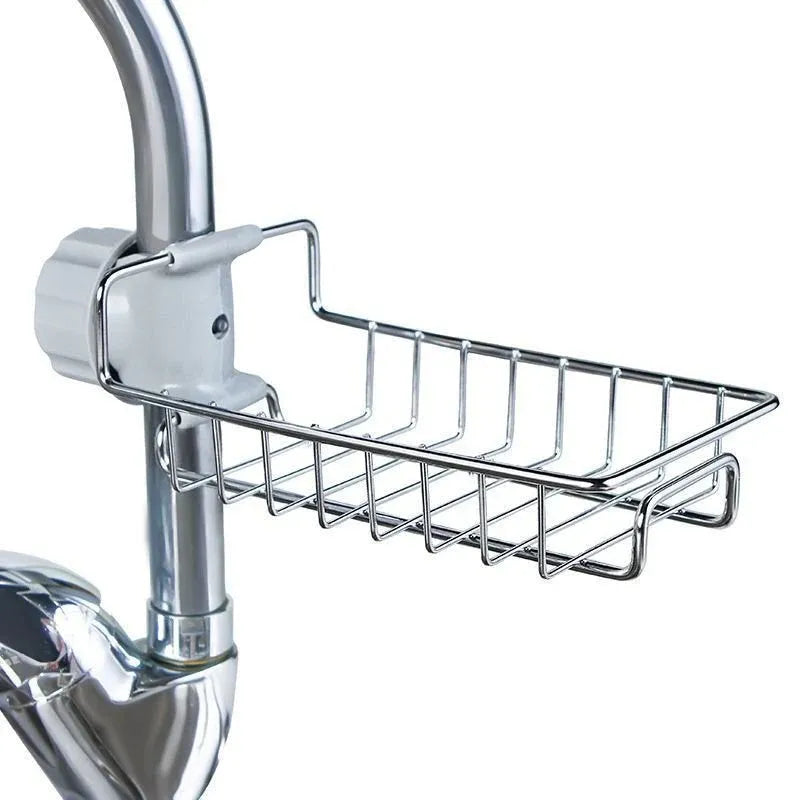 Stainless Steel Faucet Storage Shelf Dubai UAE sink organizer rack for storing sponges soap brushes and kitchen essentials