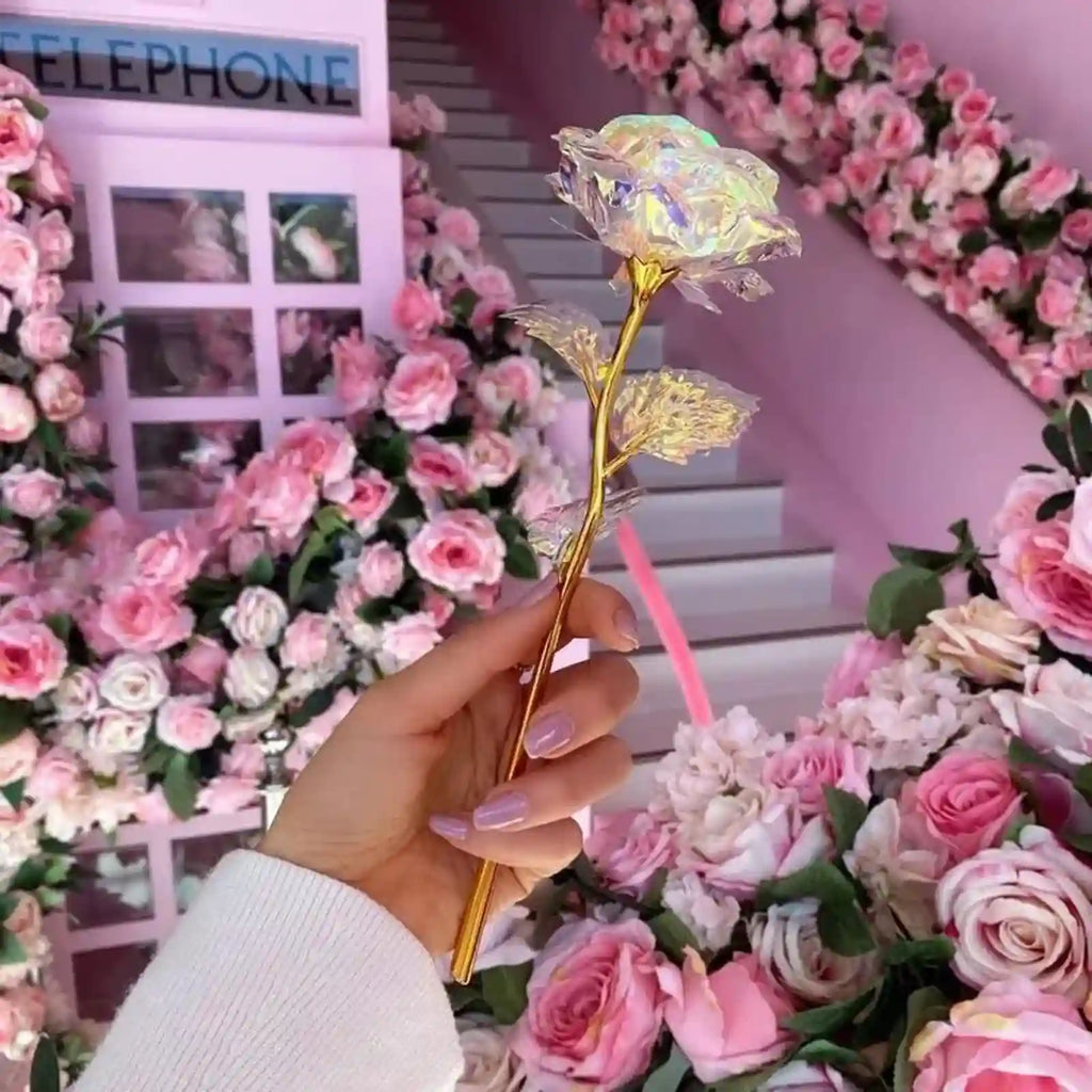 Gold Foil Artificial Rose Bouquet 10 Stems Dubai UAE elegant artificial rose bouquet with 10 gold foil stems for home decor weddings celebrations and gifting