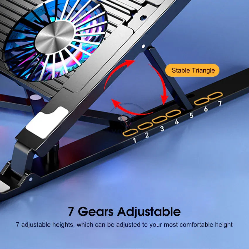Foldable Dual Fan Laptop Cooling Stand Dubai UAE portable adjustable laptop cooler for gaming work and everyday use