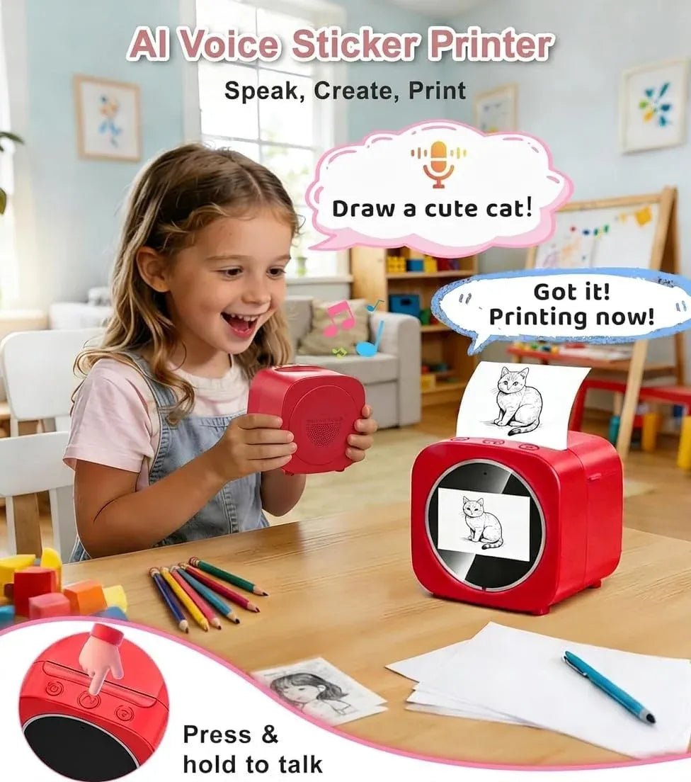 Mini Portable AI Thermal Printer Dubai UAE compact Bluetooth thermal printer for labels notes photos study materials and everyday printing