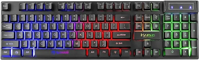 Rainbow Gaming Keyboard and Mouse Combo Dubai UAE RGB gaming keyboard and mouse set for PC gaming office work and everyday performance