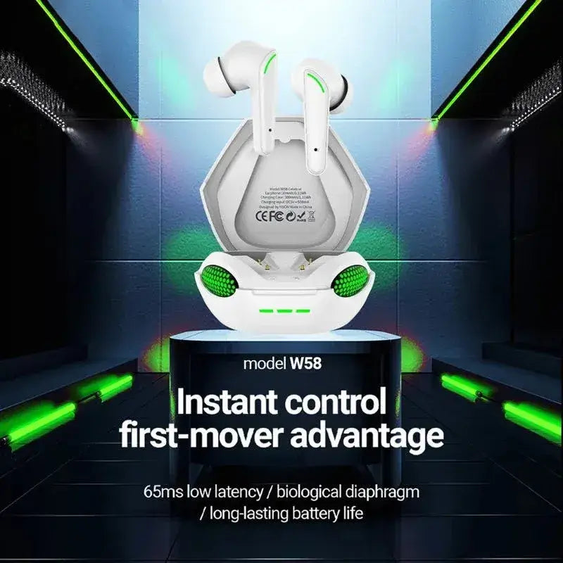 W58 Wireless Gaming Earbuds with Low-Latency HiFi Stereo Sound & Bluetooth 5.1 Connectivity | Emirasouq
