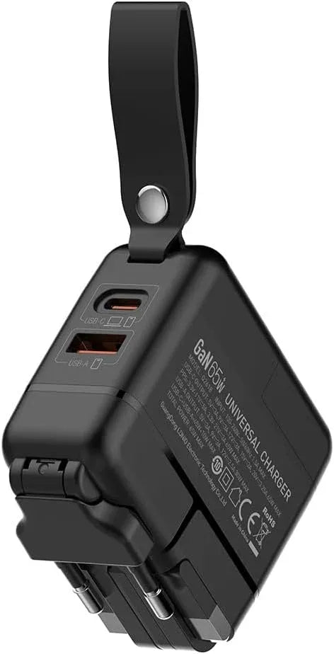 65W GaN Fast Charger with USB C and USB A Dubai UAE compact GaN fast charger for laptops smartphones tablets and USB powered devices