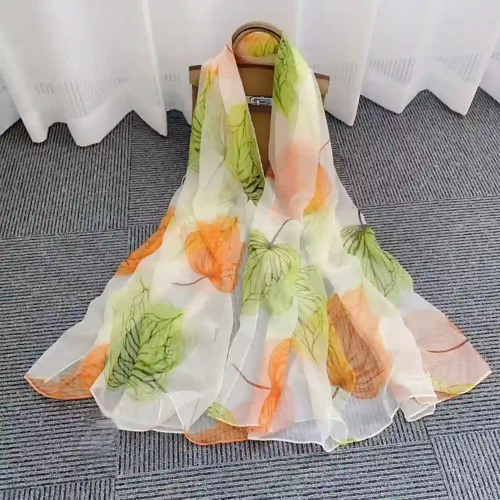 Luxury Silk Feel Patterned Scarf for Women Dubai UAE elegant silk feel patterned scarf for women stylish hijab neck scarf and everyday fashion