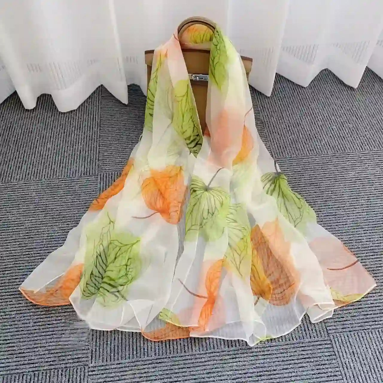 Luxury Silk Feel Patterned Scarf for Women Dubai UAE elegant silk feel patterned scarf for women stylish hijab neck scarf and everyday fashion