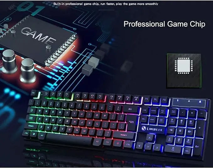 Rainbow Gaming Keyboard and Mouse Combo Dubai UAE RGB gaming keyboard and mouse set for PC gaming office work and everyday performance