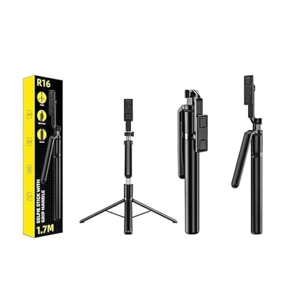 Selfie Stick Tripod with Grip Handle and Bluetooth Dubai UAE portable smartphone selfie stick tripod with ergonomic grip handle and Bluetooth remote for photos videos vlogging and travel