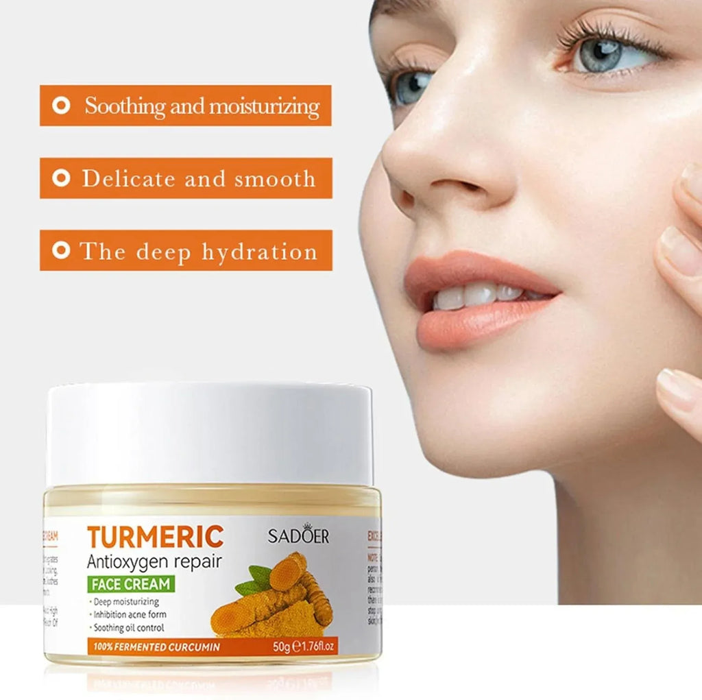 SADOER Turmeric Face Cream 50g Dubai UAE nourishing turmeric face cream for moisturizing brightening and daily skincare routine
