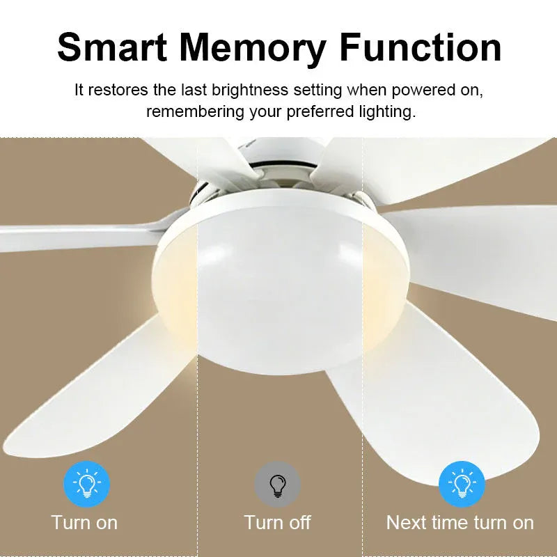 Flower Ceiling Fan Light with E27 Screw Base Dubai UAE modern ceiling fan light with E27 screw base for bright lighting and efficient cooling