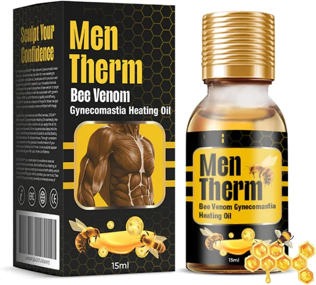 MenTherm Bee Venom Warming Chest Massage Oil for Firm-Looking Skin | Emirasouq