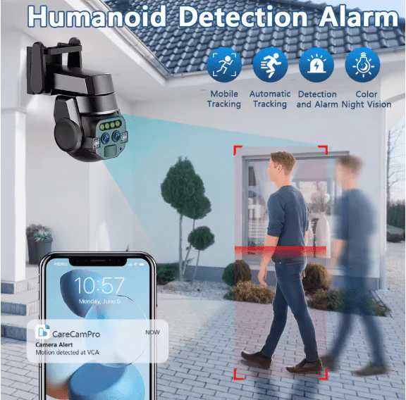 Dual Lens WiFi Smart Security Camera with HD Night Vision UAE