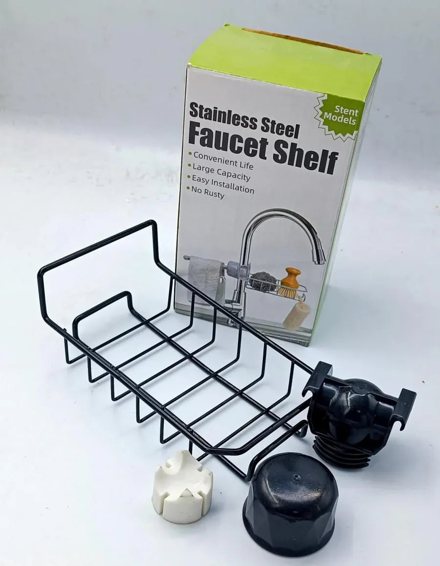 Stainless Steel Faucet Storage Shelf Dubai UAE sink organizer rack for storing sponges soap brushes and kitchen essentials