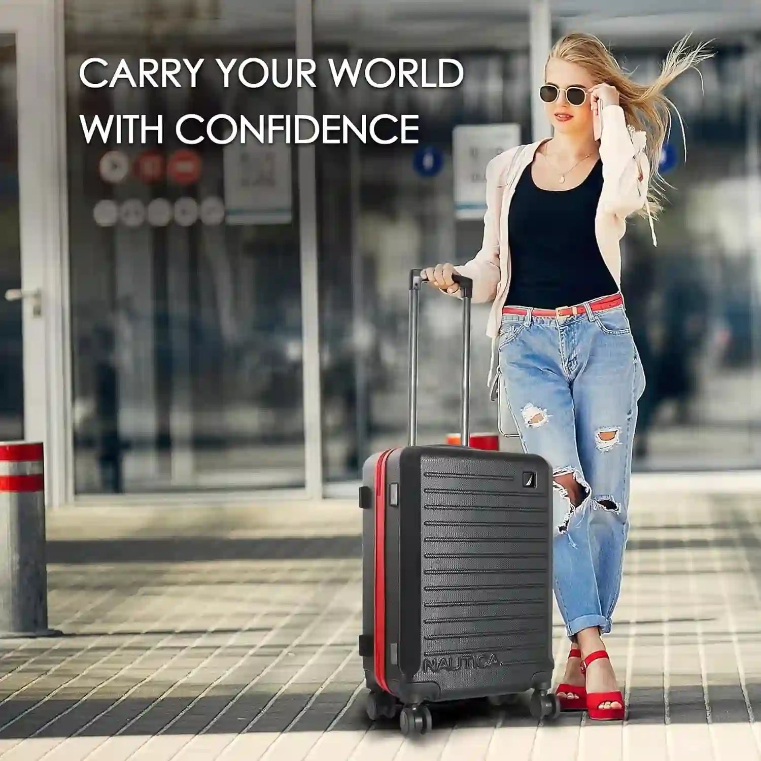 Nautica Spinner Trolley Luggage Bag Dubai UAE durable travel suitcase with smooth spinner wheels for business and vacation trips