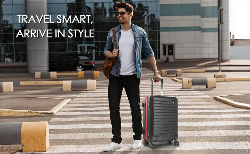 Nautica Spinner Trolley Luggage Bag Dubai UAE durable travel suitcase with smooth spinner wheels for business and vacation trips