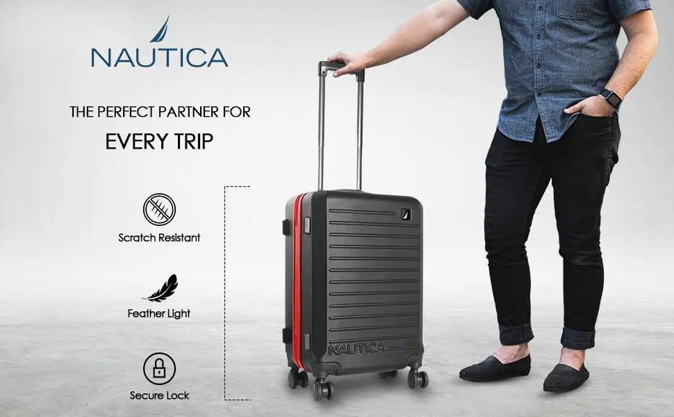 Nautica Spinner Trolley Luggage Bag Dubai UAE durable travel suitcase with smooth spinner wheels for business and vacation trips