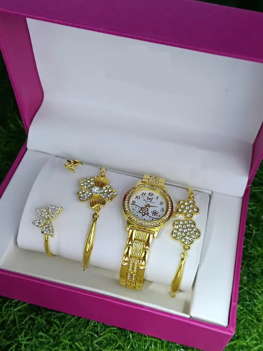 Celeste Jewels Women's Watch and Bracelet Set Dubai UAE elegant ladies watch gift set with matching bracelet for luxury style