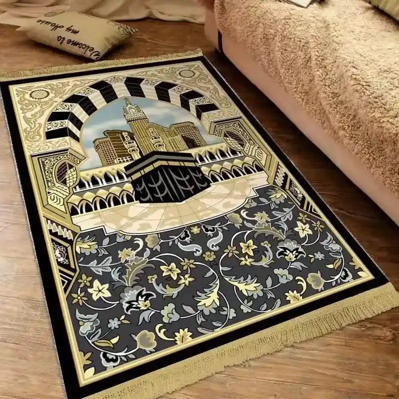 Luxury Islamic Prayer Rug Dubai UAE premium Islamic prayer rug with soft comfortable fabric for daily Salah home mosque and travel use