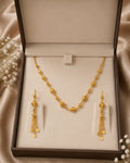 Elegant Gold Bead Necklace and Earrings Set Dubai UAE luxury women's jewelry set with gold bead design for weddings parties and special occasions