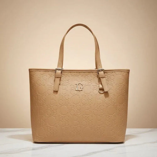 BC Monogram Structured Tote Handbag Dubai UAE elegant women's tote bag with monogram design for work shopping and everyday style