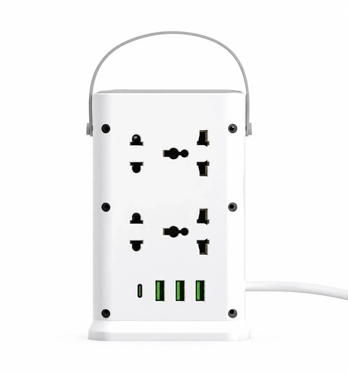 8POWER Safety Power Tower 2500W with USB and Type C Dubai UAE multi socket power tower with USB ports Type C fast charging and surge protection