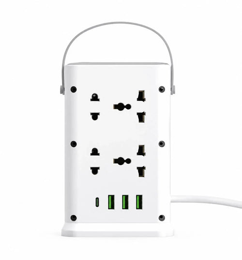 8POWER Safety Power Tower 2500W with USB and Type C Dubai UAE multi socket power tower with USB ports Type C fast charging and surge protection