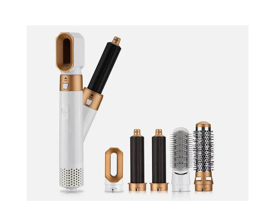 5-in-1 Ceramic Hot Air Styler & Hair Volumizer Brush – Straighten, Curl & Style Like a Pro | Emirasouq
