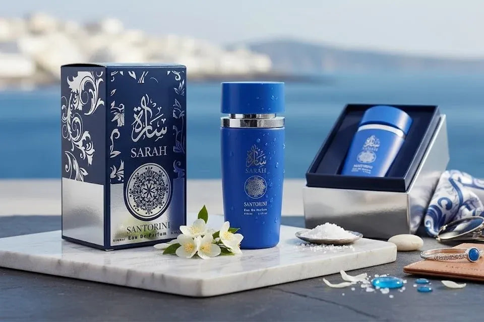 Sarah Santorini Eau De Parfum 100ml Dubai UAE elegant women's perfume with long lasting fragrance for everyday wear special occasions and evening events