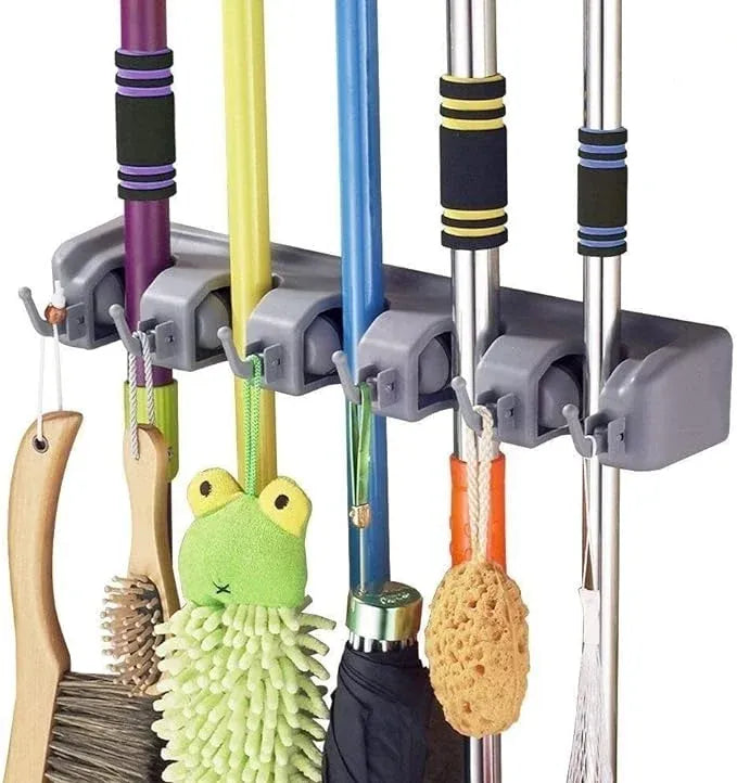 Wall Mounted Broom and Toiletries Organizer Holder Dubai UAE wall mounted organizer holder for brooms mops toiletries cleaning tools and space saving home storage