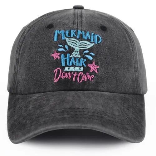 Vintage Mermaid Hair Baseball Cap Dubai UAE stylish women's ponytail cap for casual wear outdoor activities and everyday fashion