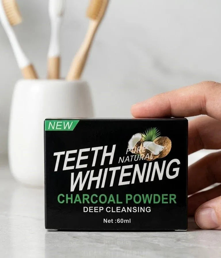 Activated Charcoal Teeth Whitening Powder 60ml Dubai UAE activated charcoal teeth whitening powder for daily oral care cleaner looking teeth and fresh breath
